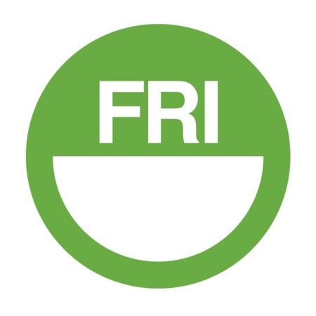 Nevs DaySpots - Friday 1" circle White w/Green DDOT-F1